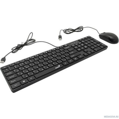  Комплект проводной Genius SlimStar C126 клавиатура+мышь, USB. Цвет: черный (31330007402)
