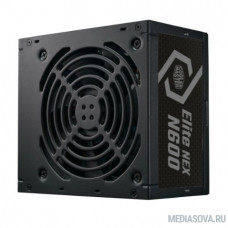 Блок питания 600 Ватт/ Power Supply Cooler Master Elite NEX N600, 600W, ATX, 120mm, 5xSATA, 2xPCI-E(6+2), 3xMolex, APFC, EU Cable