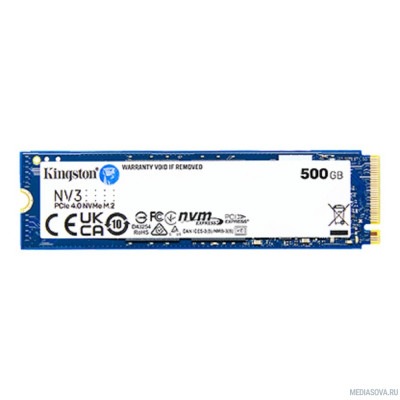  Kingston SSD NV3, 500GB, M.2(22x80mm), NVMe, PCIe 4.0 x4, 3D TLC SNV3S/500G