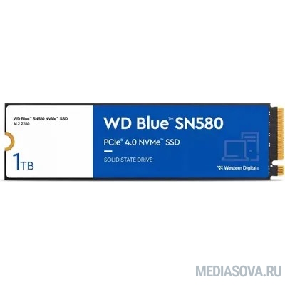  WD SSD Blue SN580 NVMe, 1000GB, M.2(22x80mm), NVMe, PCIe 3.0 x4, 3D TLC, WDS100T3B0E