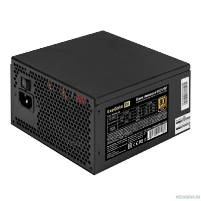 Блок питания Exegate EX297231RUS Блок питания 650W 80 PLUS® GOLD 650VSP FC (ATX3.0, APFC, КПД 90% (80 PLUS GOLD), 120mm fan, 24pin, 2x(4+4)pin, PCIE5.0/12VHPWR, 2xPCI-E, 6xSATA, 3xIDE, 1xFDD, Full Cable Management