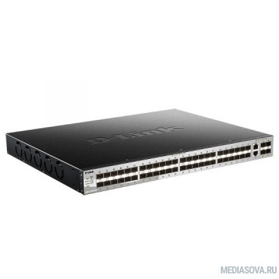  D-Link DGS-3130-54S/B1A PROJ Управляемый L3 стекируемый коммутатор с 48 портами 1000Base-X SFP, 2 портами 10GBase-T и 4 портами 10GBase-X SFP+