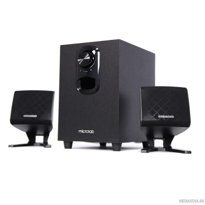  MICROLAB M-108 черный 2,5 Вт x2 + 5 Вт, Гармонические искажения: < 0,5% (1 Вт 1 кГц), Частотная характеристика: 35 Гц - 20 кГц, Отношение сигнал/шум: > 70 дБ, Разделение каналов: >40 дБ