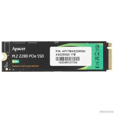  SSD Apacer M.2 2280 1TB AS2280Q4L Client SSD AP1TBAS2280Q4L-1 PCI-E 4.0 4x, 3600/3000, 3D NAND