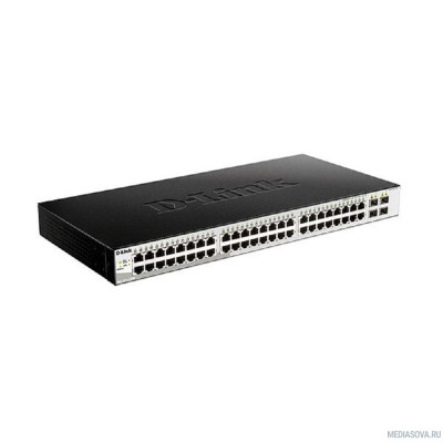  D-Link DGS-1210-52/ME/B2A Управляемый L2 коммутатор, 48x1000Base-T, 4x1000Base-X SFP, AC 220В/DC 12В(с возможностью мониторинга статуса питания коммутатора)