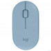  910-006655 Мышь беспроводная Logitech PEBBLE M350 Blue голубая, оптическая, 1000dpi, 2.4GHz, USB-ресивер, бесшумная, под обе руки
