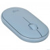  910-006655 Мышь беспроводная Logitech PEBBLE M350 Blue голубая, оптическая, 1000dpi, 2.4GHz, USB-ресивер, бесшумная, под обе руки