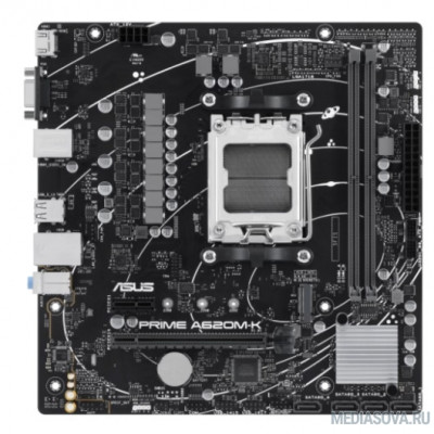 Материнская плата ASUS PRIME A620M-K, AM5, A620, 2*DDR5, 4*SATA, 1*M.2, 4*USB 3.2, 2*USB 2.0, 2*PCIx16, 1*PCIx1, VGA+HDMI, mATX