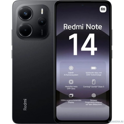  Xiaomi Redmi Note 14 8GB/128GB Midnight Black [61664]