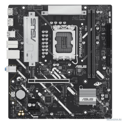 Материнская плата ASUS PRIME B860M-K (Socket 1851, mATX, 2xDDR5(128GB), HDMI 2.1/DP, 1xPCIe 4.0x16/2xPCIe 4.0x1, 1xLAN (2.5GbE), 4xSATA 6Gb/s, 2xM.2, 3xUSB 3.2, 3xUSB 2.0)