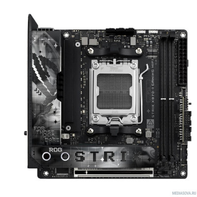 Материнская плата ASUS ROG STRIX X870-I GAMING WIFI (Socket AM5, ATX, 4xDDR5(192GB), HDMI, 1xPCIe5.0x16/2xPCIe 4.0x16/1xLAN (2.5GbE), WiFi7, 2xSATA 6Gb/s, 4xM.2, 2xUSB4, 2xType-C,4xUSB 3.2, 3xUSB 2.0)